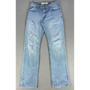 Ariat Jeans 30x36 Blue M4 Relaxed Bootcut Distressed Thrashed Western Cowboy
